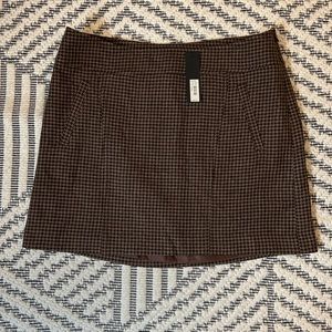 NWT LIMITED 6 wool, blend mini skirt in brown tones with front pockets